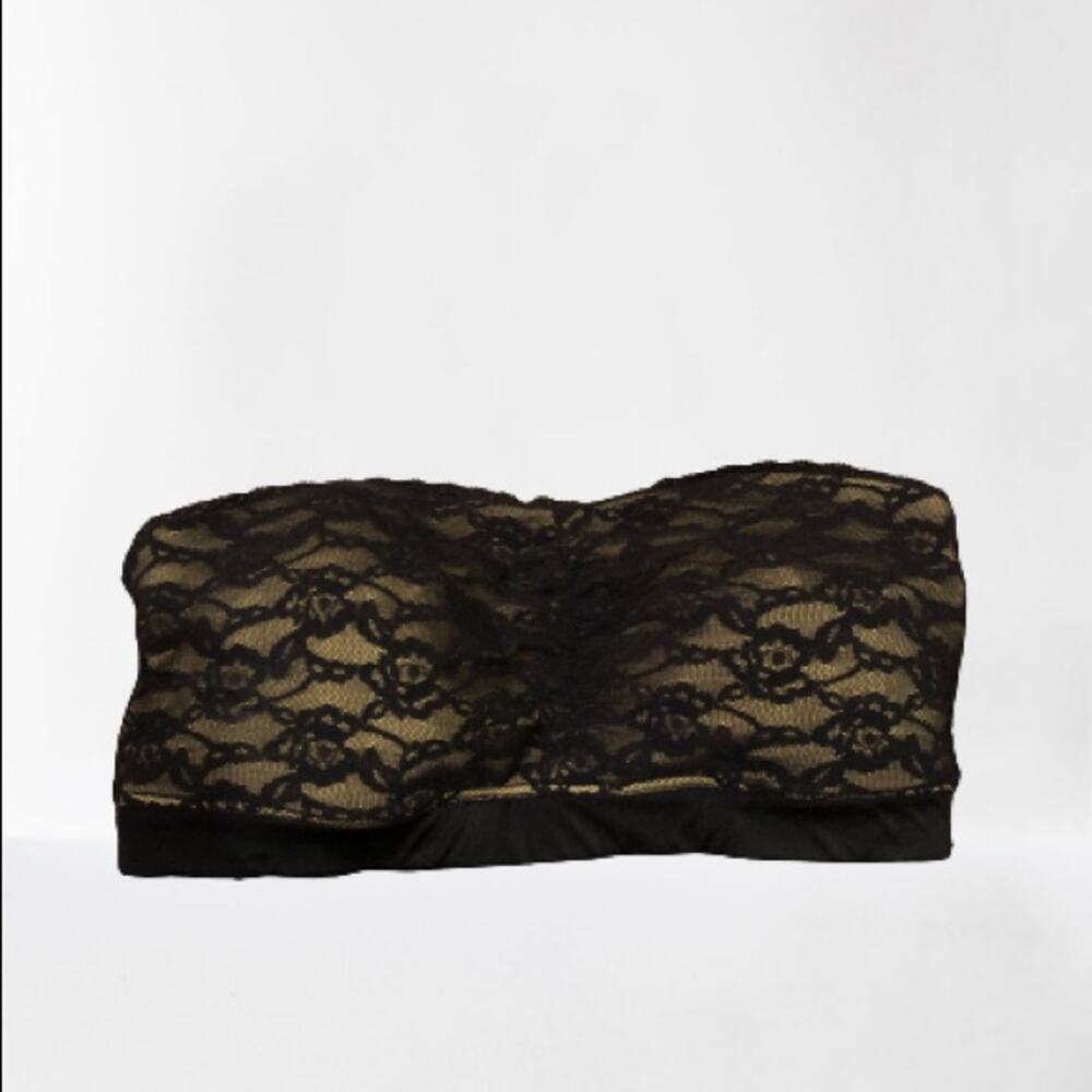MAIDENFORM Bandeau Lace Black Bra Top